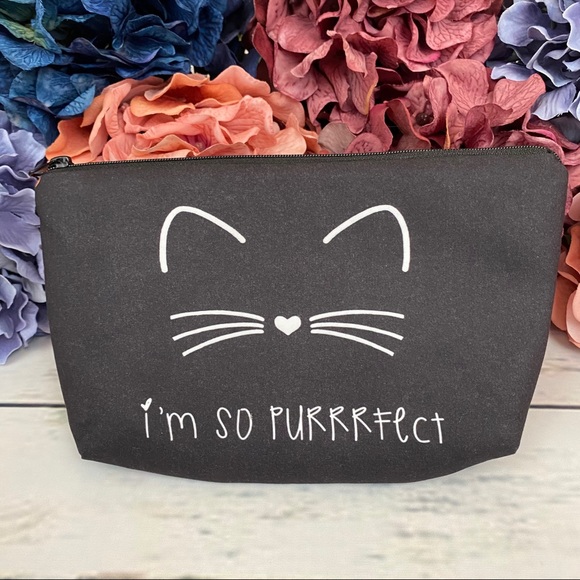 Black Cat Cosmetic Makeup Toiletry Bag Clutch - Picture 6 of 13